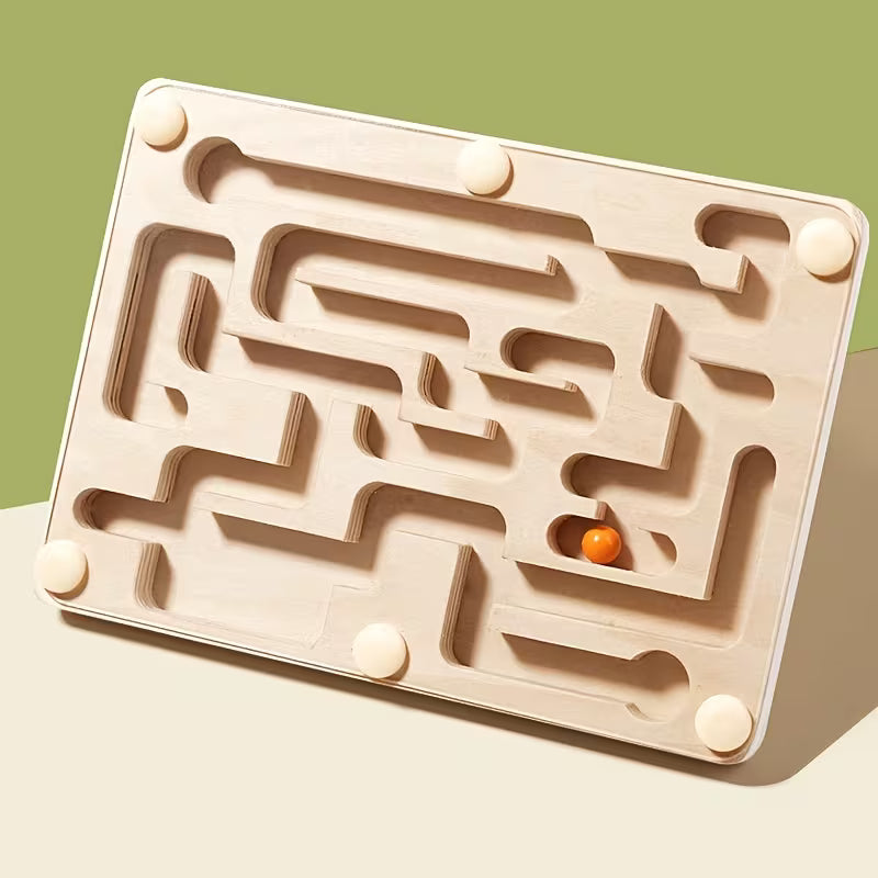 A Wooden Balance Maze Toy Made of Linden Plywood, Designed to Focus on Balance Training And Hand-Eye Coordination