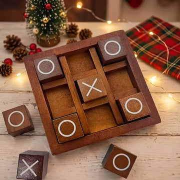 Wooden Tic-Tac-Toe XO Game, Children's Educational Two-Player