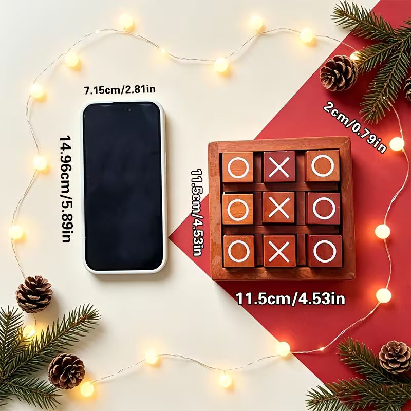 Wooden Tic-Tac-Toe XO Game, Children's Educational Two-Player