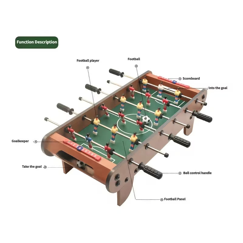 Portable Tabletop Football Soccer Game – 20-Inch Wooden Arena