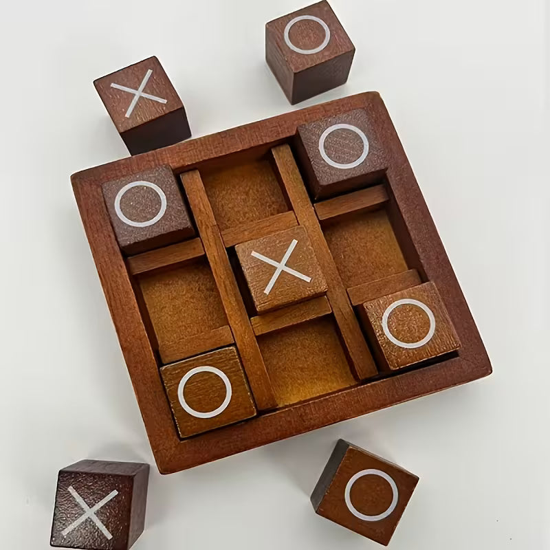 Wooden Tic-Tac-Toe XO Game, Children's Educational Two-Player