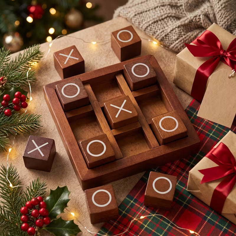 Wooden Tic-Tac-Toe XO Game, Children's Educational Two-Player