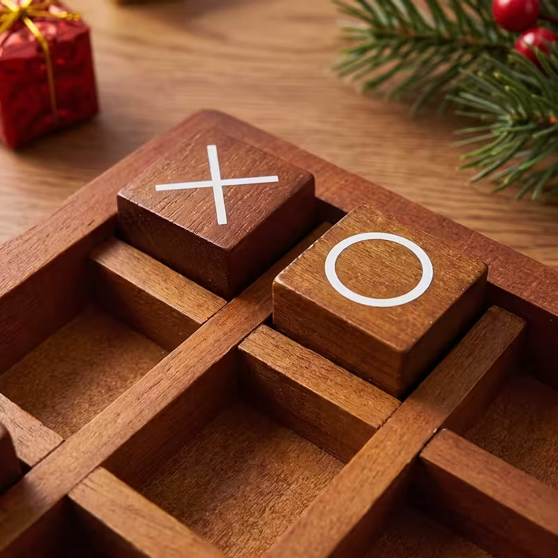 Wooden Tic-Tac-Toe XO Game, Children's Educational Two-Player