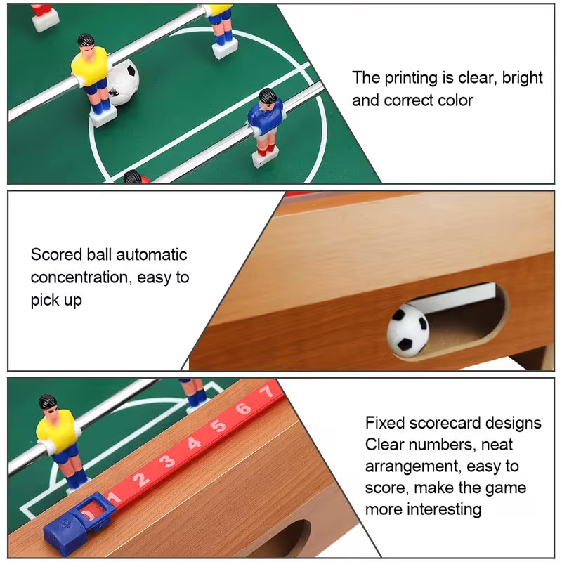 Portable Tabletop Football Soccer Game – 20-Inch Wooden Arena