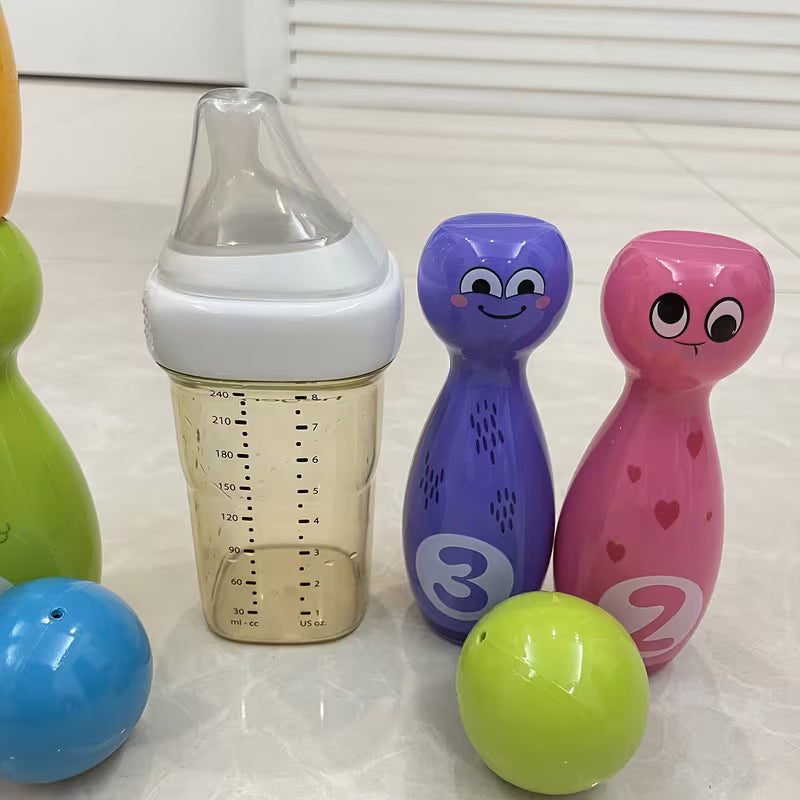 Bowling Toy Set Cartoon Fun Expression Printed Exquisite Transfer Printing Process Non-Fading Non-Peeling