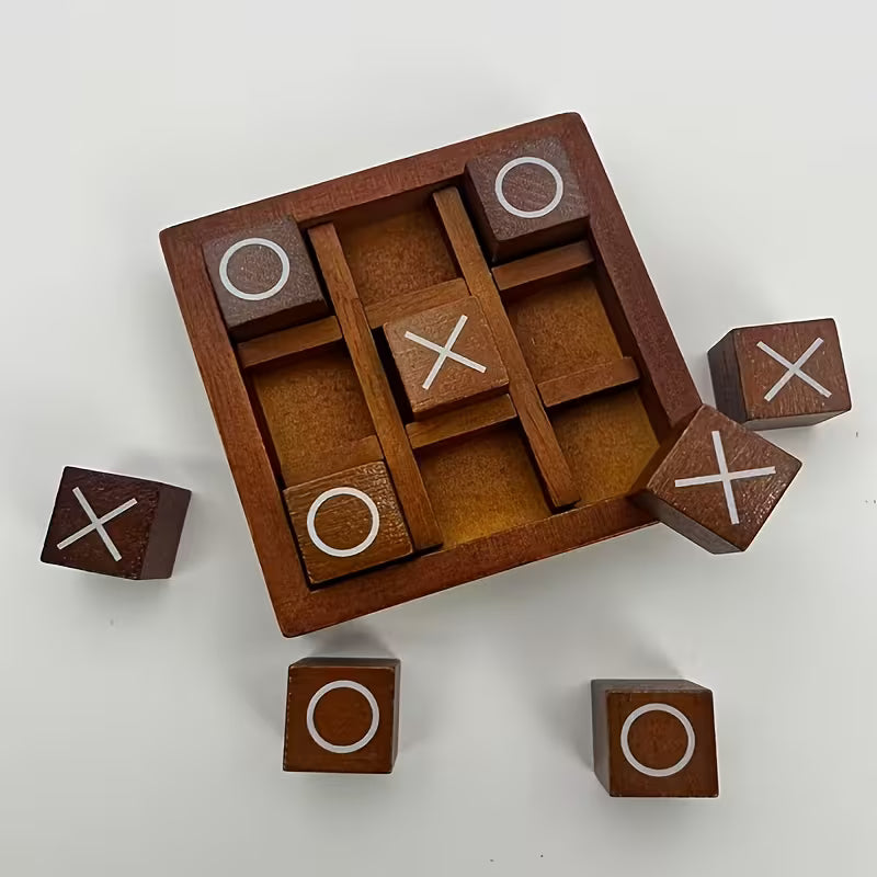 Wooden Tic-Tac-Toe XO Game, Children's Educational Two-Player