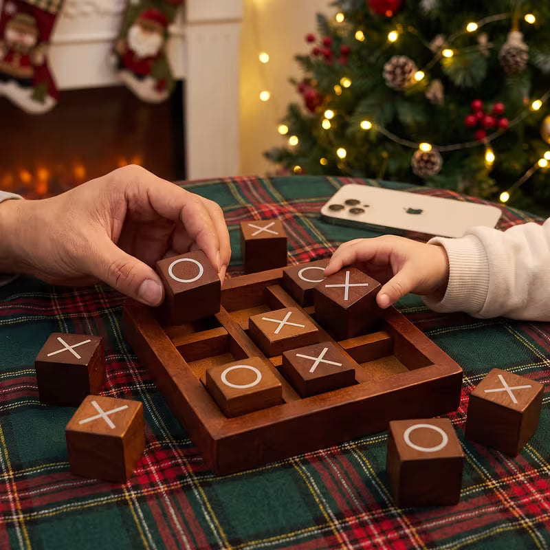 Wooden Tic-Tac-Toe XO Game, Children's Educational Two-Player