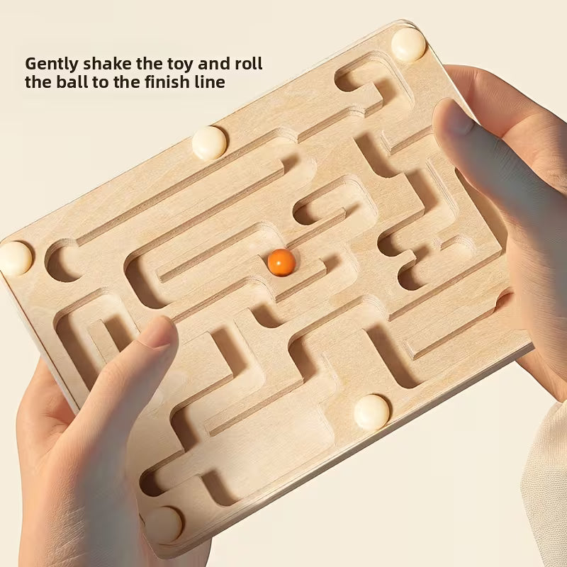 A Wooden Balance Maze Toy Made of Linden Plywood, Designed to Focus on Balance Training And Hand-Eye Coordination