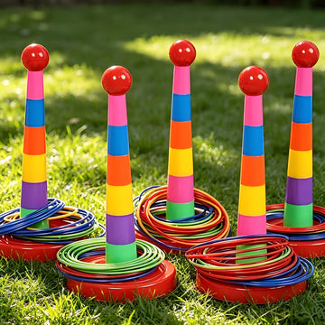 CotTibe 17pcs Set/9 Rings + 1 Base + 7 Towers, Colors Shipped Randomly