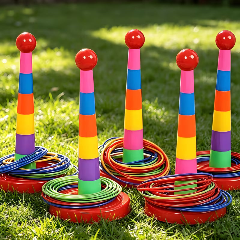 CotTibe 17pcs Set/9 Rings + 1 Base + 7 Towers, Colors Shipped Randomly