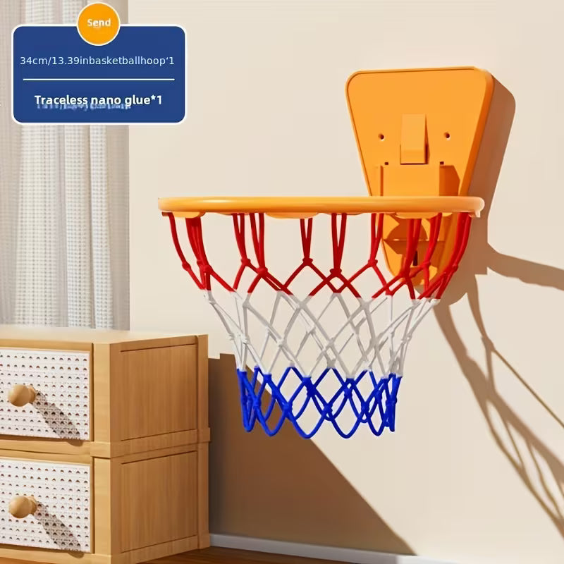 Non-Drilling Basketball Hoop, Silent Basketball Stand - Wall-Mounted Foldable Basketball Hoop