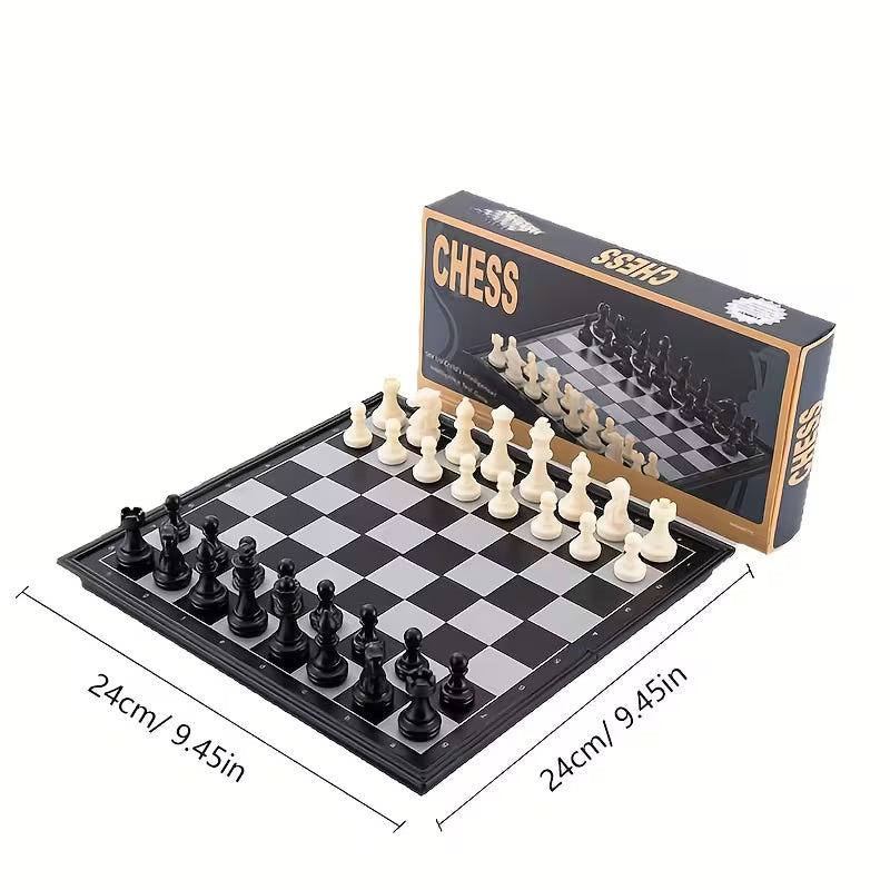 9.4 in Magnetic Chess Set Folding Portable, Travel Game for Inches Foldable Magnetic Chess Set