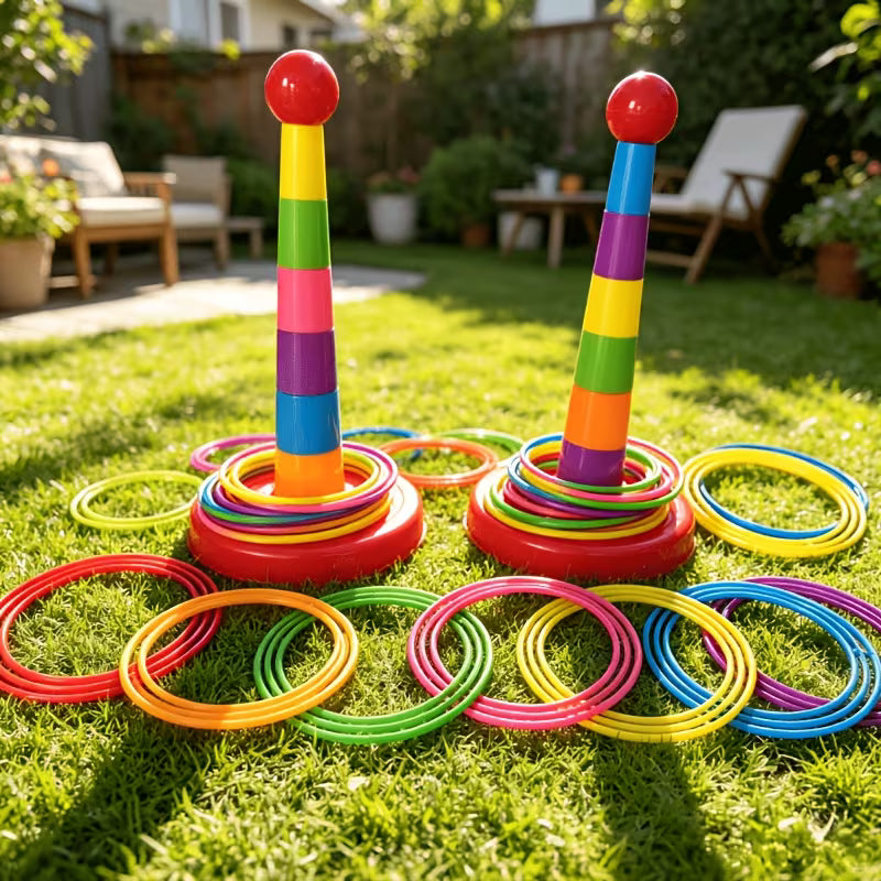 CotTibe 17pcs Set/9 Rings + 1 Base + 7 Towers, Colors Shipped Randomly