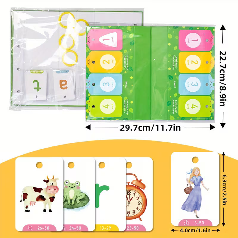 129pcs CVC Word Flashcards for Kids, Phonics Desk Calendar Cards, Sight Words Games Learning Set for Teacher Classroom