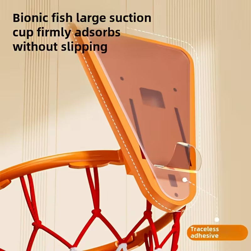 Non-Drilling Basketball Hoop, Silent Basketball Stand - Wall-Mounted Foldable Basketball Hoop