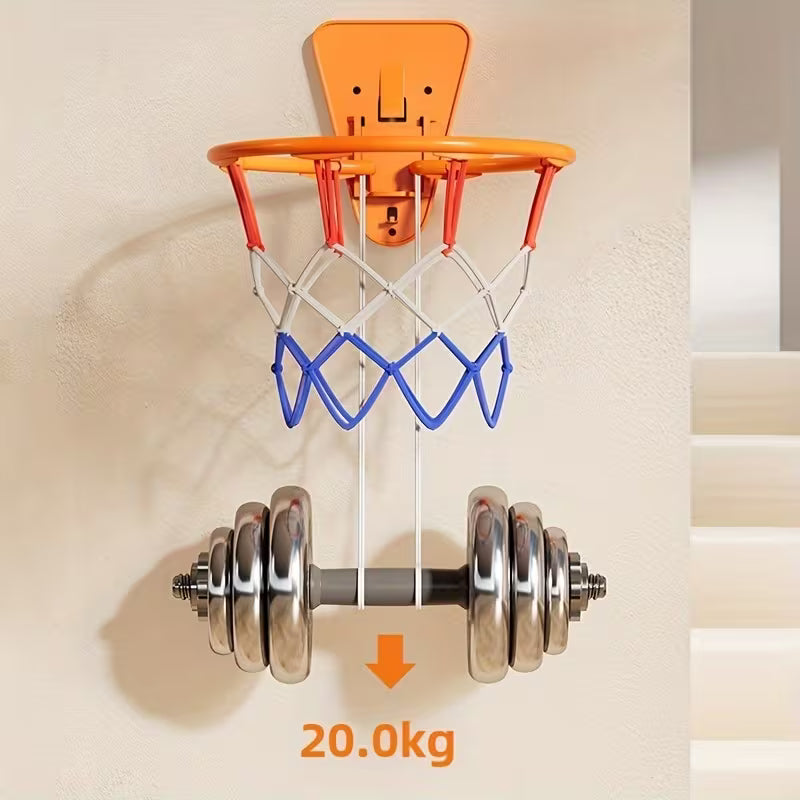 Non-Drilling Basketball Hoop, Silent Basketball Stand - Wall-Mounted Foldable Basketball Hoop