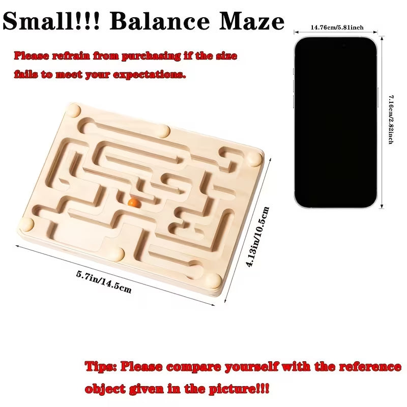 A Wooden Balance Maze Toy Made of Linden Plywood, Designed to Focus on Balance Training And Hand-Eye Coordination