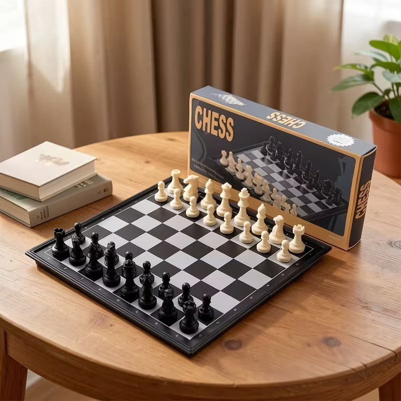 9.4 in Magnetic Chess Set Folding Portable, Travel Game for Inches Foldable Magnetic Chess Set