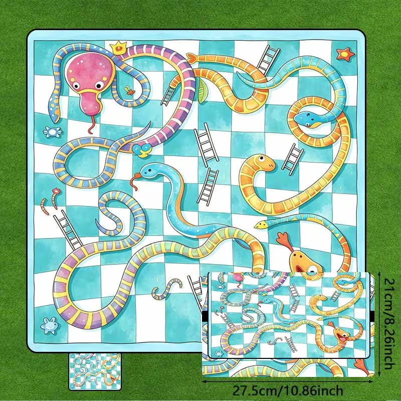 1pc Foldable Picnic Mat, Durable Design Snake Ladder Board Game Machine, Hand Washable