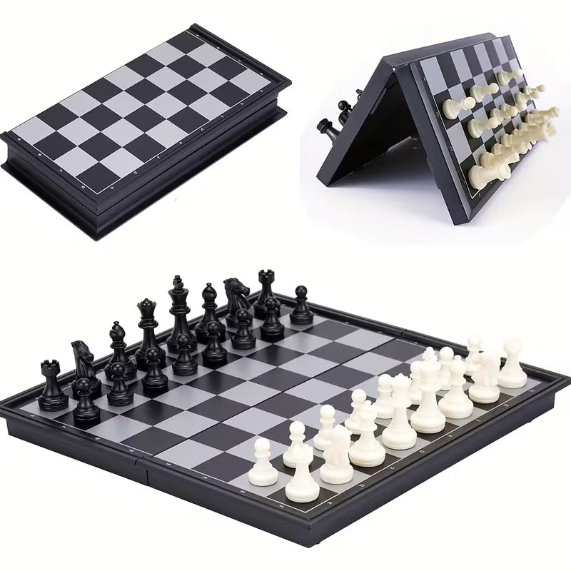 9.4 in Magnetic Chess Set Folding Portable, Travel Game for Inches Foldable Magnetic Chess Set
