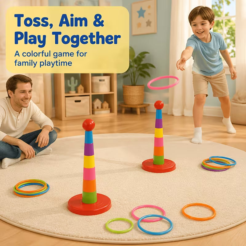CotTibe 17pcs Set/9 Rings + 1 Base + 7 Towers, Colors Shipped Randomly