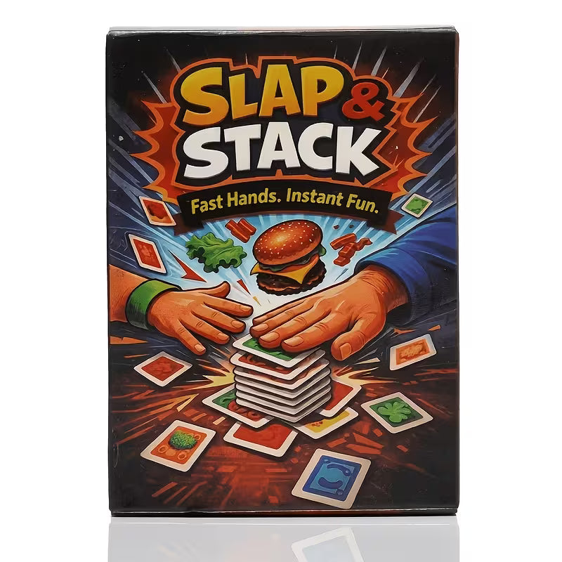 SLAP And STACK Mini Burger Card Game - Fast-Paced Slap And Stack Strategy Suitable for Family Game Nights, Tabletop Board Game