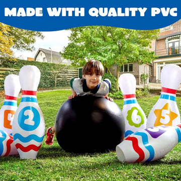 8pcs Giant Inflatable Bowling Set for Kids And Adults, Birthday Party Games, Outdoor And Indoor