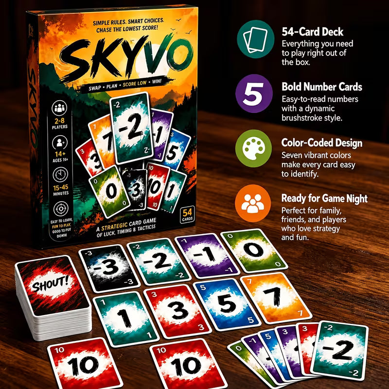 Fast Scoring and Penalty Gameplay, Swap Face-up Cards to Eliminate Cards, Interactive Tabletop Party Game