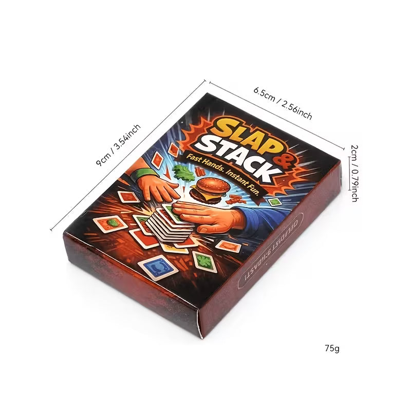 SLAP And STACK Mini Burger Card Game - Fast-Paced Slap And Stack Strategy Suitable for Family Game Nights, Tabletop Board Game