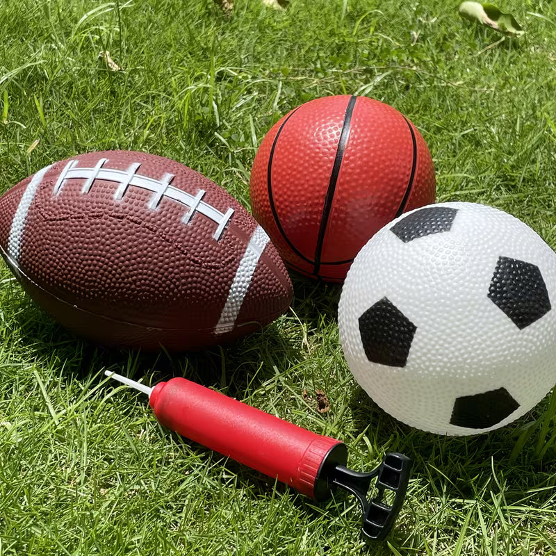 3 Kinds of Ball Toy Ball Combination Set, Small Basketball, Football, Rugby