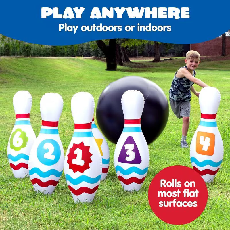 8pcs Giant Inflatable Bowling Set for Kids And Adults, Birthday Party Games, Outdoor And Indoor