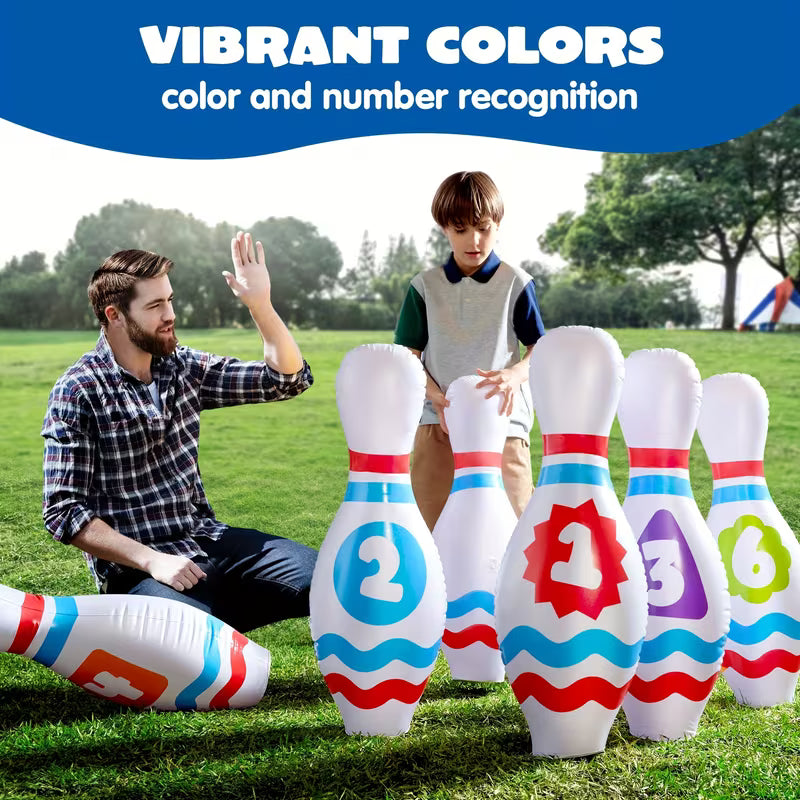 8pcs Giant Inflatable Bowling Set for Kids And Adults, Birthday Party Games, Outdoor And Indoor