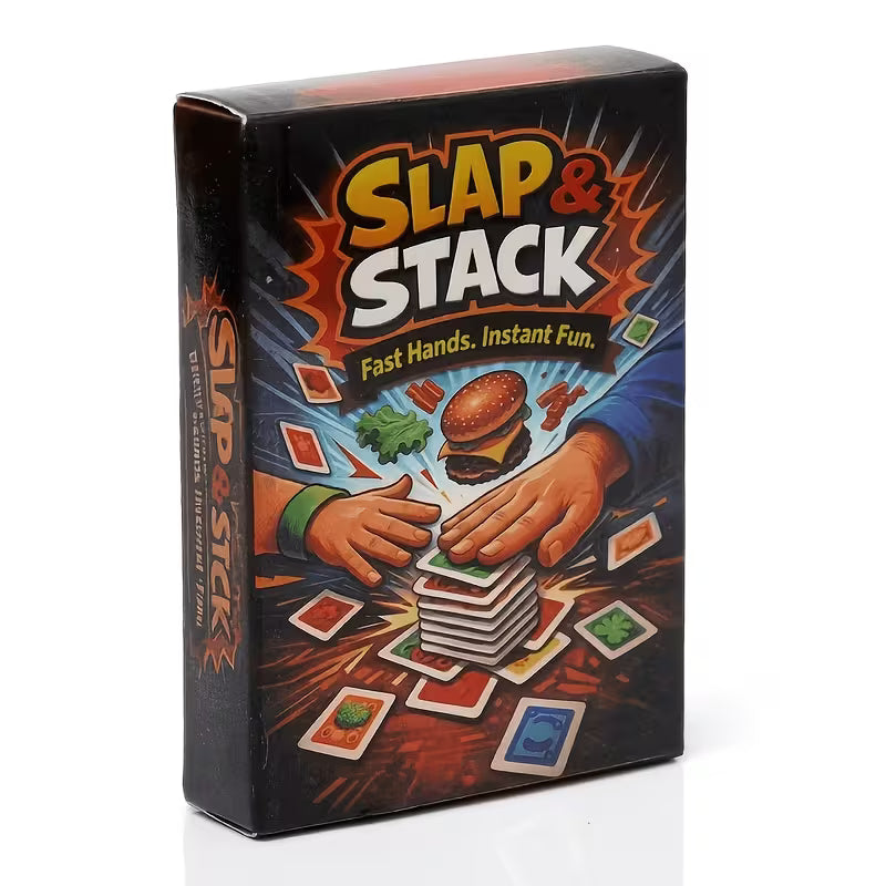 SLAP And STACK Mini Burger Card Game - Fast-Paced Slap And Stack Strategy Suitable for Family Game Nights, Tabletop Board Game