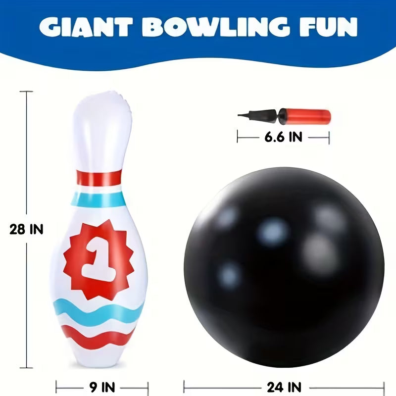 8pcs Giant Inflatable Bowling Set for Kids And Adults, Birthday Party Games, Outdoor And Indoor