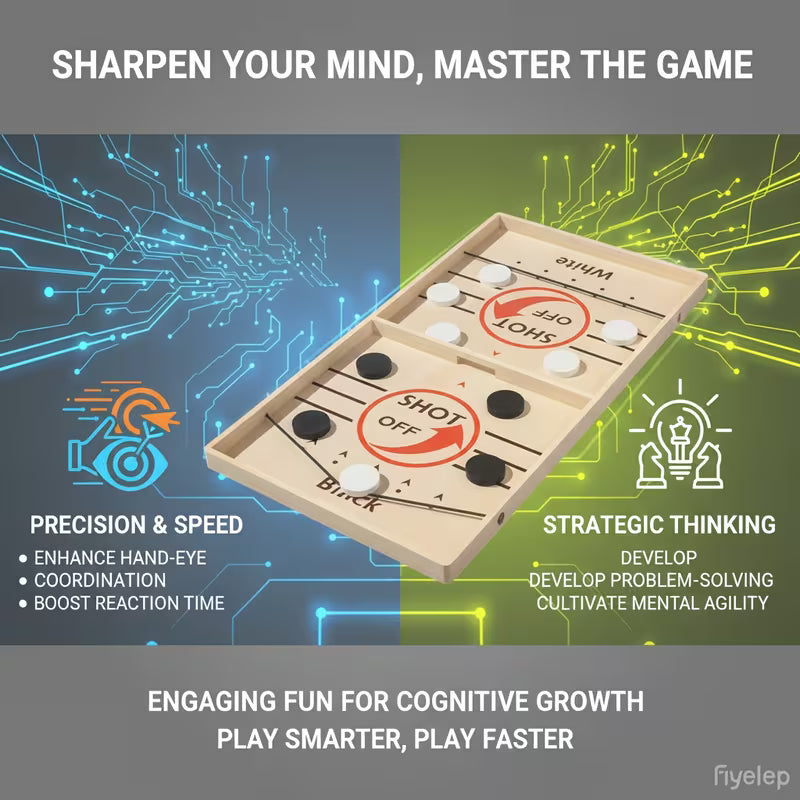 Wooden Quick Sling Hockey Board Game
